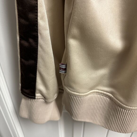 Vintage Y2K Nike Gray Tag Track Jacket Logo Spell Out Track Sz L Cream Color - Picture 5 of 6